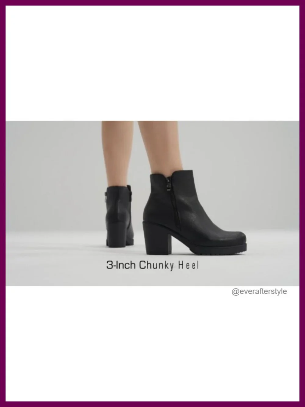 Women's Chunky Heel Platform Ankle Boots with Faux Fur Trim
